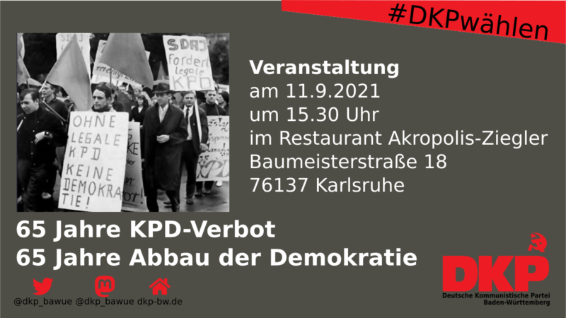 Veranstaltung: 65 Jahre KPD-Verbot – 65 Jahre Abbau der Demokratie